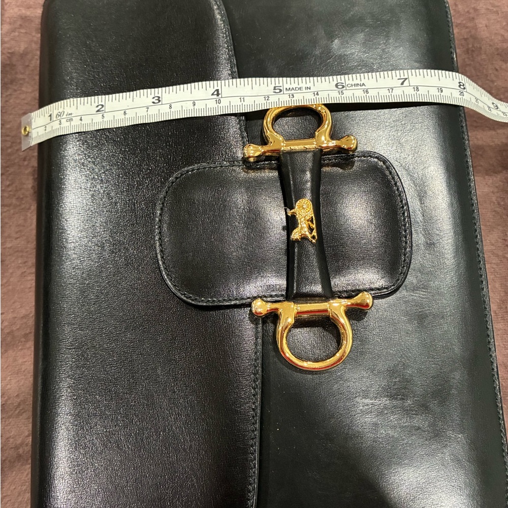 Vintage Celine Chic Black Leather Bag with Gold Accents - Picture 13 of 14
